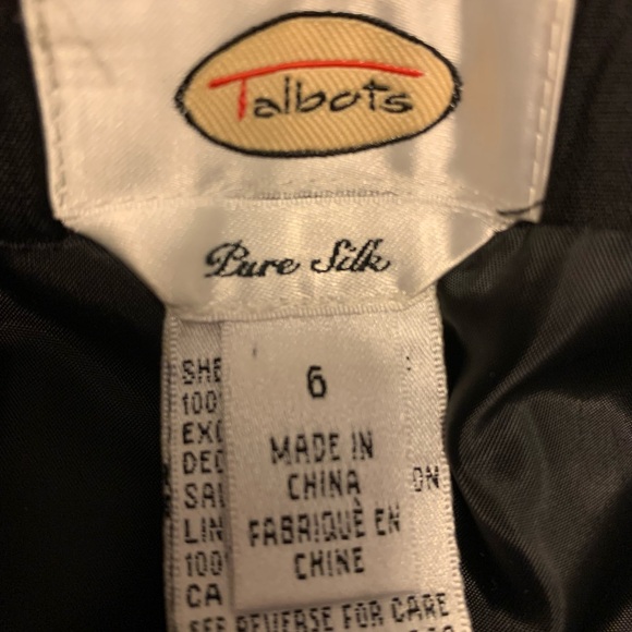 Talbots Black Silk Shantung Gold Embroidered Hostess Pants - Picture 5 of 8